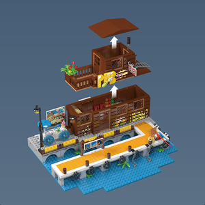 Il re dello stampo 10108 creativo la taverna del molo assemblare i mattoni per bambini regali Street View Set n. Blocco di costruzione del Cottage di Natale - Product Image 6