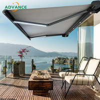Auvent de patio 3 x 2,5 m, auvent de jardin manuel, pare-soleil, abri rétractable, auvent rétractable motorisé pour l'extérieur