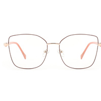 Montures de lunettes optiques carrées en métal tendance avec branches en acétate, pour verres correcteurs