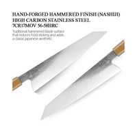 Couteau japonais Kiritsuke de 9 pouces, acier inoxydable 7CR17MOV, couteau de cuisine forgé, manche en bois, couteau à hacher