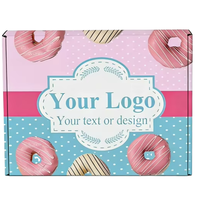 Boîte d'emballage en carton ondulé rose personnalisée pour biscuits, vente en gros, emballage pour gâteaux, biscuits, beignets avec logo