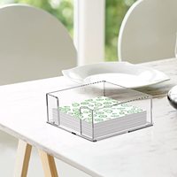 Porte-serviettes en acrylique transparent et porte-serviettes pour boissons, présentoir moderne pour serviettes en papier en libre-service