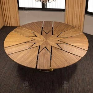 Table à manger extensible et pliable en noyer noir d'Amérique du Nord, style minimaliste italien, plateau en bois massif pour hôtels, villas, maisons de luxe - Product Image 3