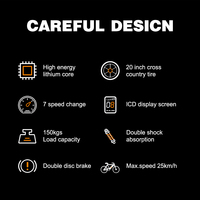 Nouveau Vélo Électrique en Stock pour Adultes, VTT Électrique Économique et Rapide, Pneu Fat 20 Pouces, Livraison USA EU