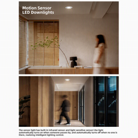 Spot encastré LED intelligent éco-responsable à détection automatique (double technologie), économe en énergie, avec capteur de mouvement PIR pour plafond