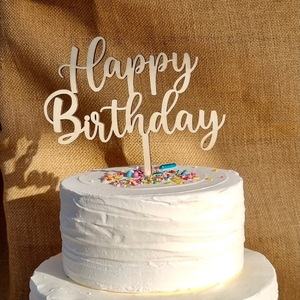 Buon compleanno torta Topper in legno festa di compleanno torta forniture per donne uomini buon compleanno segno per torta foto oggetti di scena - Product Image 3