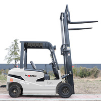 Truk Forklift Listrik 4 Roda Powston Kapasitas 3,5 Ton Bertenaga Baterai Mesin Pengangkat Material ISO CE