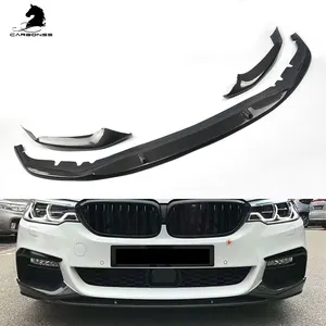 for BMW G30 5 Series Carbon Fibre M Performance Style Front Bumper Lip Spoiler Kit