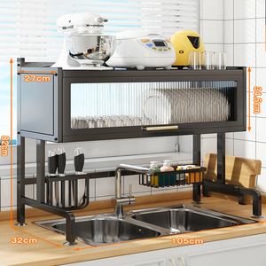 Étagères <span class=keywords><strong>avec</strong></span> porte d'armoire prévention <span class=keywords><strong>de</strong></span> la poussière accessoires <span class=keywords><strong>de</strong></span> cuisine support <span class=keywords><strong>de</strong></span> <span class=keywords><strong>plaque</strong></span> supports <span class=keywords><strong>de</strong></span> séchage <span class=keywords><strong>de</strong></span> vaisselle supports <span class=keywords><strong>de</strong></span> stockage - Product Image 5