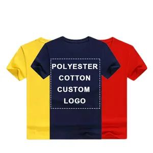 T-Shirt à manches courtes pour homme et femme, vêtement unisexe de couleur unie, en coton et Polyester, pour la publicité et le travail