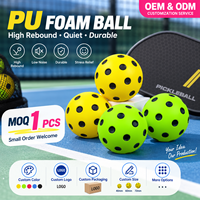 Ballon de pickleball en mousse PU de 75 mm à rebond élevé, pour entraînement en intérieur, silencieux, jouet anti-stress, couleur et logo personnalisés, OEM ODM