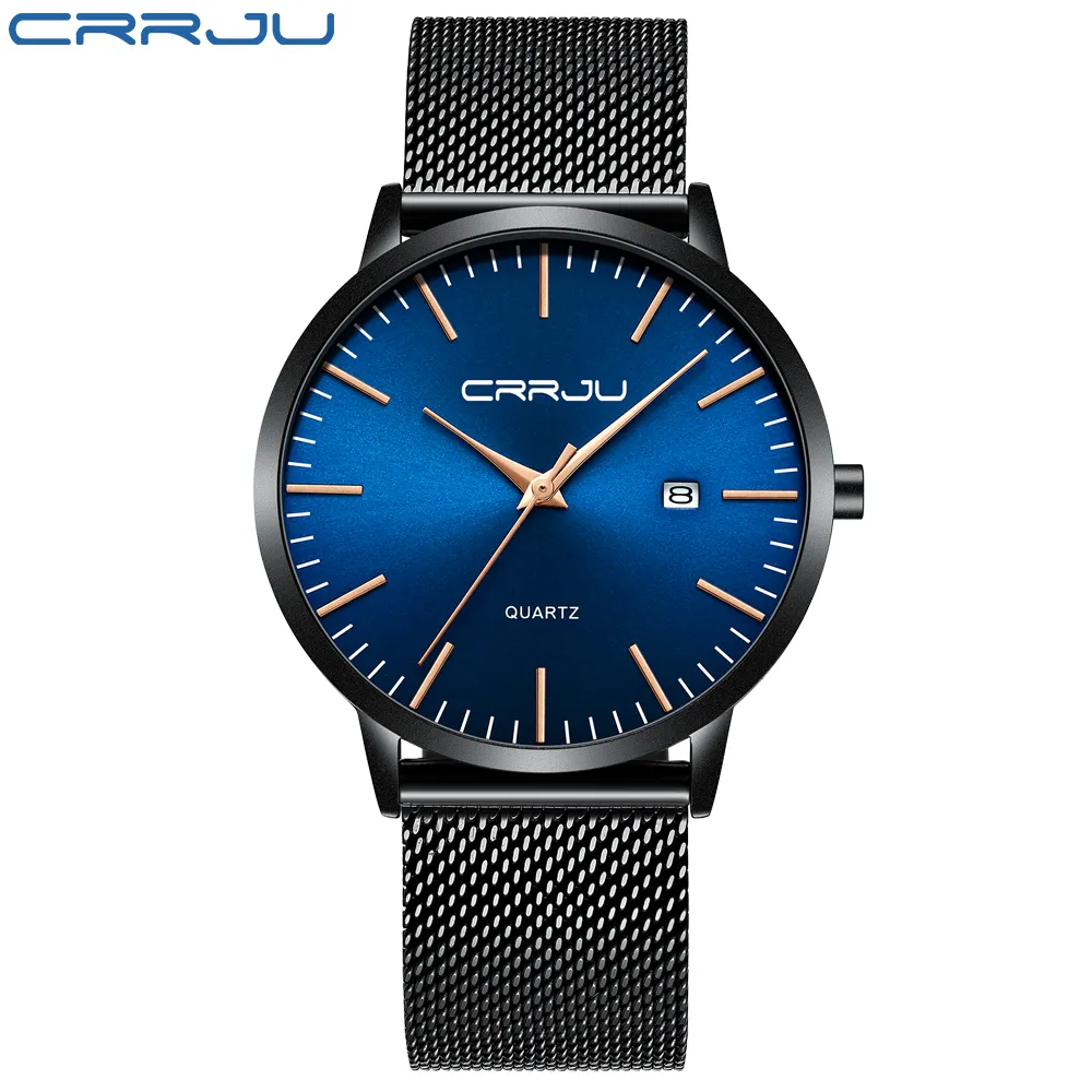 CRRJU 2172 Men Watch Fashion Luxury Brand Japan Movement men's Date Watches Sport Waterproof Quartz Male Clock