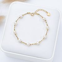 Bracelet en perles d'eau douce naturelles de 5 mm pour femmes, design carré de niche, fait main, perles, bijoux de luxe légers, vente en gros