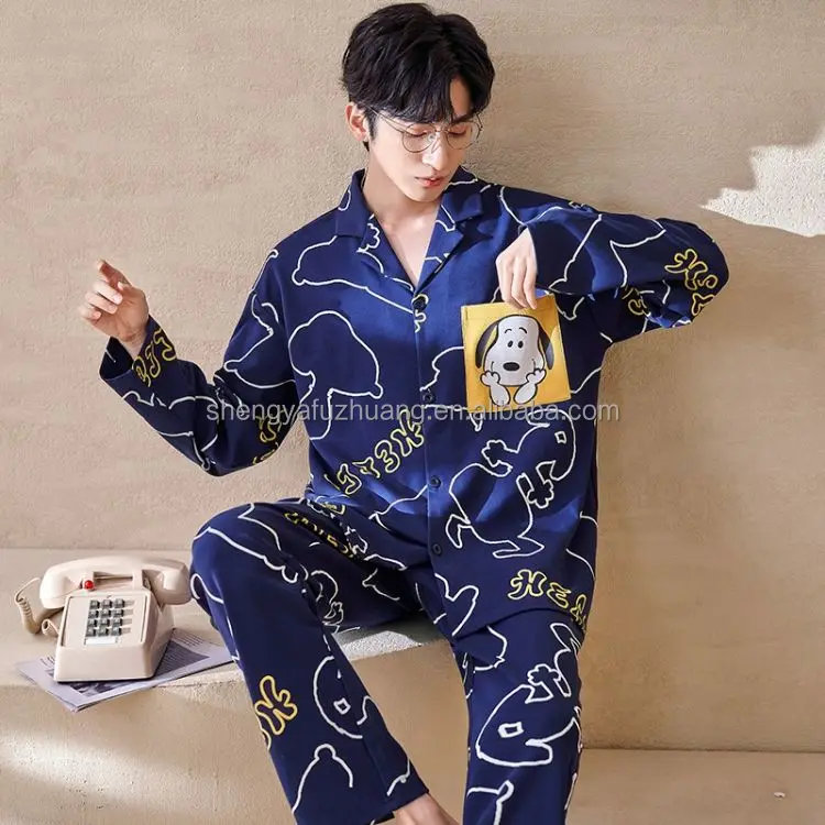 High quality fashion customized new design winter Silk Satin Pajamas suit men's pajamas Satin Pajamas