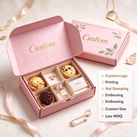 Boîte à avion en papier personnalisée avec couvercle rabattable et séparateur en papier, logo personnalisé pour l'emballage de biscuits, chocolats, pâtisseries et desserts