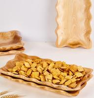 Assiette rectangulaire en bois peinte à la main de style américain, écologique, pour la vaisselle de la fête de remise des diplômes