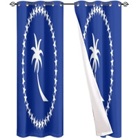 Rideau de fenêtre en polyester à sublimation du drapeau national de Chuuk, rideau thermique occultant pour une expérience de sommeil confortable