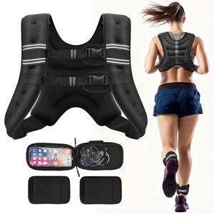 Gilet lesté 3/5/8 kg avec bande réfléchissante, ajustable, pour entraînement, fitness, musculation, course à pied pour hommes - Product Image 1