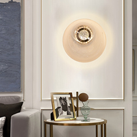 Applique murale LED circulaire moderne 10W, texture cristal, intensité variable, 3 CCT, CRI 90 élevé, éclairage intérieur professionnel