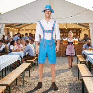 ODM al por mayor: Kits de disfraz tradicional bávaro para <span class=keywords><strong>hombre</strong></span>, con camisa, sombrero y Lederhosen, para Oktoberfest, fiestas de cerveza y <span class=keywords><strong>carnaval</strong></span>, inspirados en películas y televisión. - Product Image 2