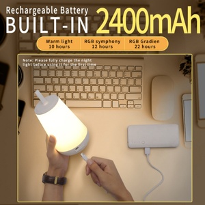 Lampe de table LED portable USB rechargeable à intensité variable avec contrôle tactile et télécommande, couleurs changeantes, pour bureau, chevet, cadeau de Noël - Product Image 6
