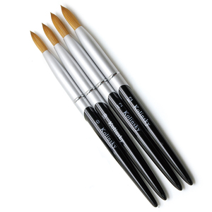 Black Handle Acrylic <b>Nail</b> Brush Classic Design Custom Sizes for Acrylic Powder <b>Nail</b> <b>Extension</b> Salon Use - Product Image 1