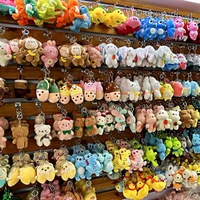 Porte-clés en peluche 4 pouces (10 cm) en coton PP doux, porte-monnaie animal en peluche de haute qualité pour machine à griffes
