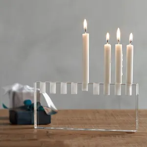 Rõ Ràng Acrylic Menorah Rõ Ràng Acrylic Menorah Tùy Chỉnh Lucite Menorah Cho Hanukkah