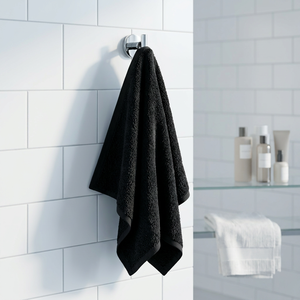 Serviette de Visage Noire en Coton Pur 35x35cm 70g par Pièce, Logo Personnalisé, Tissu Éponge Carré Écologique à Séchage Rapide pour Hôtels et Spas (Vente en Gros) - Product Image 2