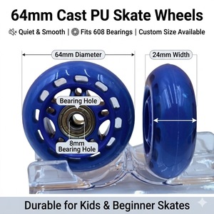 Ruote Durevoli in PU Personalizzabili da 60-100mm per Pattini in Linea con Cuscinetti ABEC-9, Durezza 74A-90A - Product Image 1