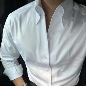 Chemise en coton pour homme, résistante aux plis, confortable et respirante, sur mesure, avec broderie personnalisée du nom - Product Image 1