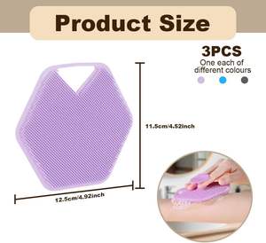 Brosses exfoliantes pour le corps en silicone souple, brosses de douche, brosses nettoyantes pour la peau à tenir à la main - Product Image 2