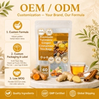 Collection de Sachets de Thé Bien-être Personnalisés à Faible MOQ, Directement de l'Usine, à Base de Curcuma, Gingembre et Cannelle Naturels Purs, pour la Digestion et Anti-inflammatoire