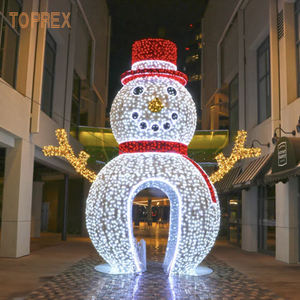 Personalizzazione decorazioni natalizie LED gigante 3D Santa Claus e pupazzo di neve motivo luci scultura per natale decorazione di illuminazione - Product Image 5