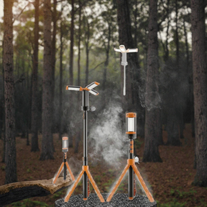 Rechargeable Battery Powered Waterproof Camping <b>String</b> <b>Lights</b> LED <b>Bulbs</b> Stand Hiking Outdoor Telescopic White/Yellow Aluminum - Product Image 3