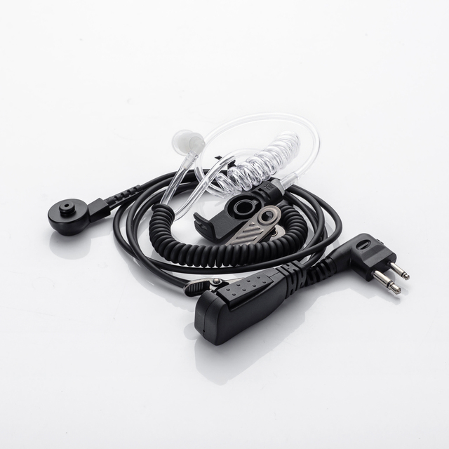 Wired Air Acoustic Tube Headset Earpiece for Walkie Talkie with MIC Two Way -Security Guard & Referee Use