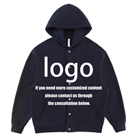Cardigan en molleton brossé style veste de baseball, à boutons, de haute qualité, avec logo personnalisé, épais, pour hommes et unisexe