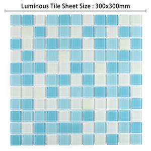 Prix ​​bas, mosaïque de carreaux de piscine en cristal de verre luminescent bleu mélangé, qui brille dans le noir - Product Image 6