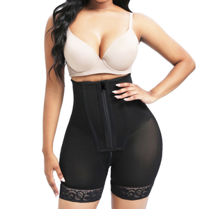 Bragas de compresión firmes para mujer, bragas con control de barriga, faja ajustable para levantar los glúteos, entrenador de cintura, pantalones cortos ajustados con cremallera dorada - Product Image 5