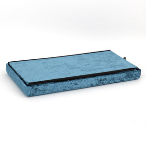 Tabouret de rangement en velours bleu rembourré, 1 pièce, multifonctionnel et moderne, siège avec tabouret, <span class=keywords><strong>banc</strong></span> pour chambre à coucher, 76x38x38 - Product Image 3