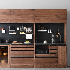 Meuble de salon en bois massif, armoire à vin, buffet, armoire de rangement à grande capacité pour la maison - Product Image 3