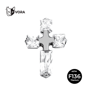 VORA ASTM F136 Implante Quirúrgico de Titanio con Rosca Interna y Zirconia Cúbica para <span class=keywords><strong>Piercing</strong></span> <span class=keywords><strong>Cruzado</strong></span>, Labret, Hélix, Cartílago y Lóbulo, 15 Colores - Product Image 4