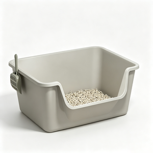 Extra-Large Semi-Enclosed <b>Cat</b> Litter <b>Box</b> - Anti-Tracking Open <b>Cat</b> Toilet Wholesale - Product Image 1