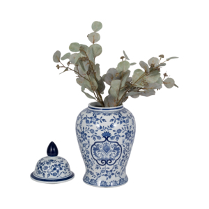 Vaso in Ceramica Stile Ginger Jar con Design Floreale Tradizionale per Arredamento Soggiorno e Decorazione Tavolo - Product Image 2