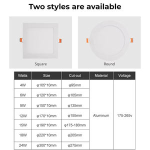 Plafonnier LED encastré ultra-plat pour intérieur, haute efficacité énergétique, à intensité variable - Product Image 4