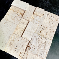 Mosaïque de carreaux en travertin blanc super naturel d'Italie, beige, pour décoration murale