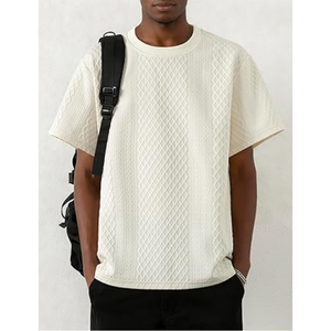 T-shirts graphiques vintage personnalisés, streetwear hip-hop, extensible, léger, doux, coupe régulière, jacquard texturé, t-shirt unisexe pour homme - Product Image 3