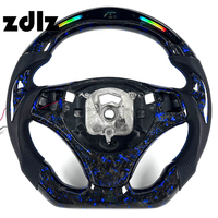 Volant personnalisé en fibre de carbone forgée bleue LED pour BMW E90 E63 E60 E30 E70 X5 E87 E91 E92 E93 Accessoires intérieurs de voiture