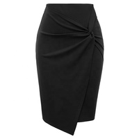 Jupe-Short Plissée Asymétrique Verte, Fente et Lien, en Rayonne Bandage Velours, Jupe Femme Côté Velours Vente en Gros