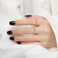 Bague en acier inoxydable plaqué or, fine et torsadée, style minimaliste classique, tendance, pour filles et femmes
